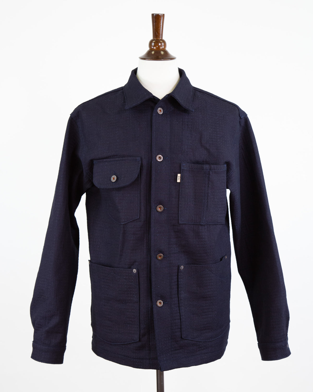 Front of Unshin Sashiko Chore Coat