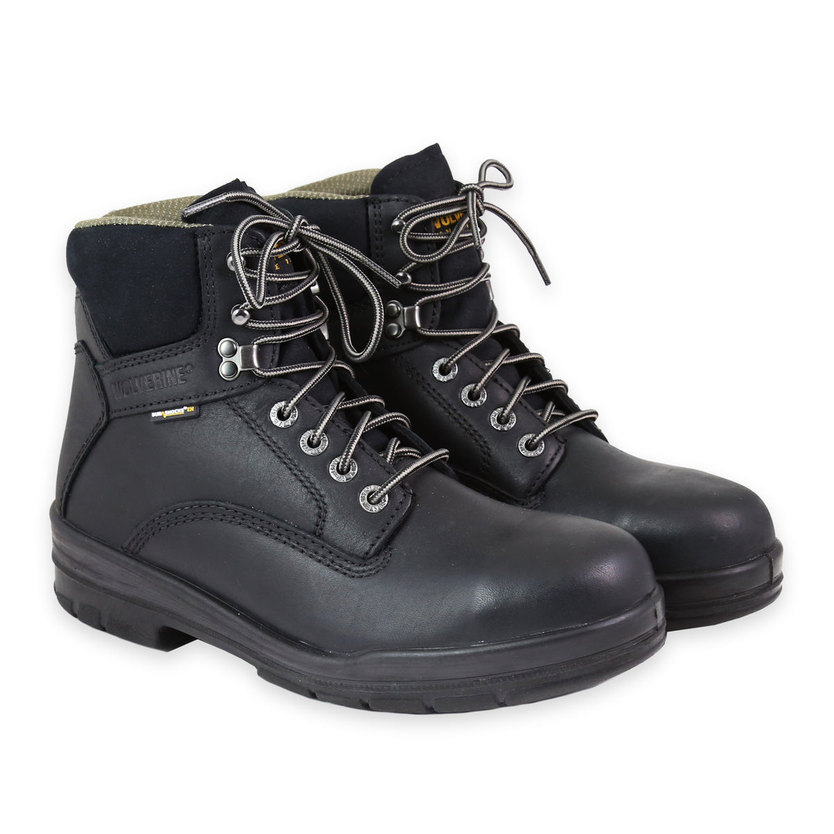 Front Angle of WOLVERINE WORK STEEL TOE DURASHOCK BLACK