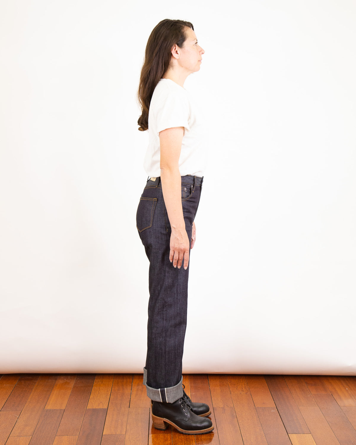 Model Photo of Side of Drifter X081 Jeans