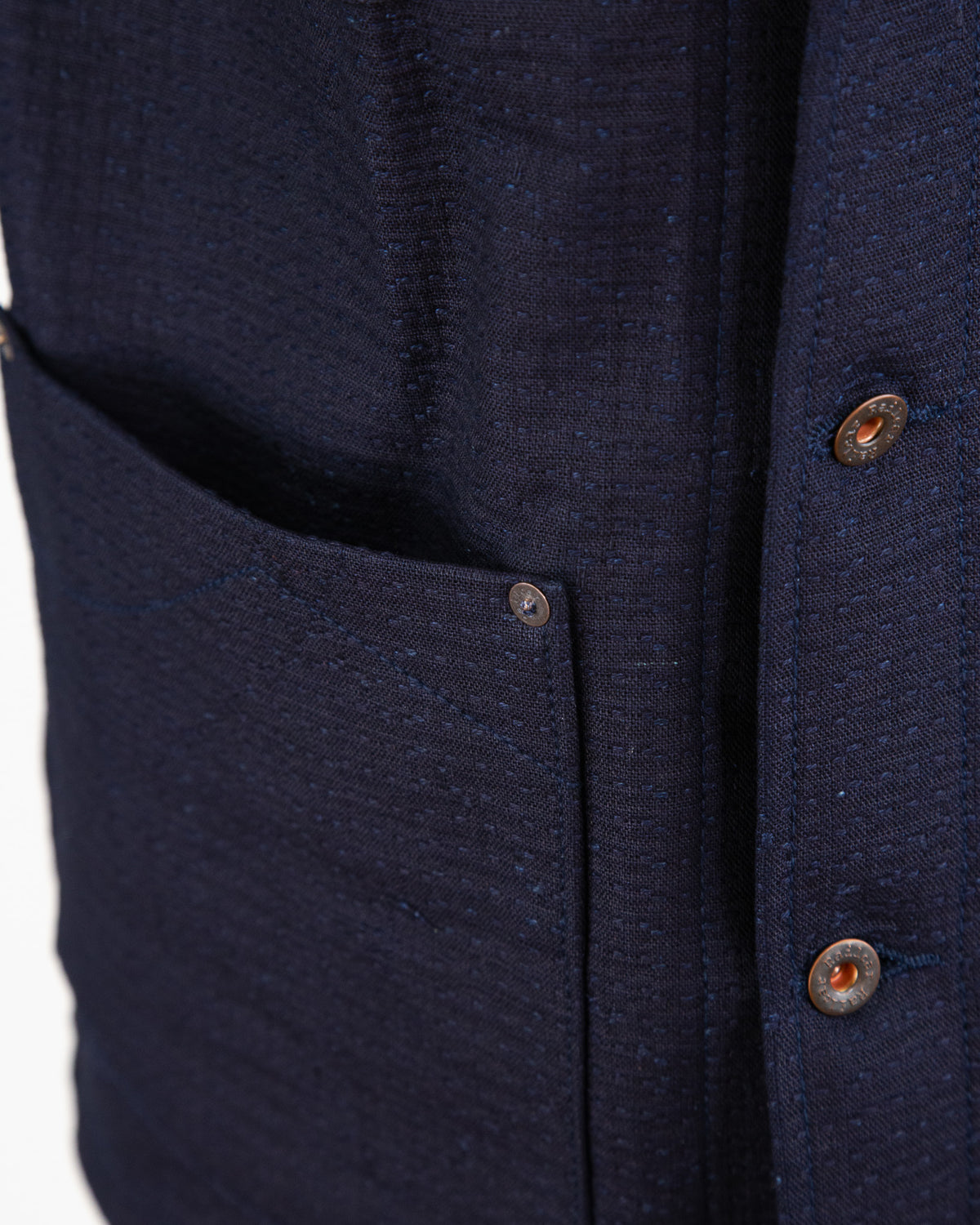 Storage Pocket Detail of Unshin Sashiko Chore Coat