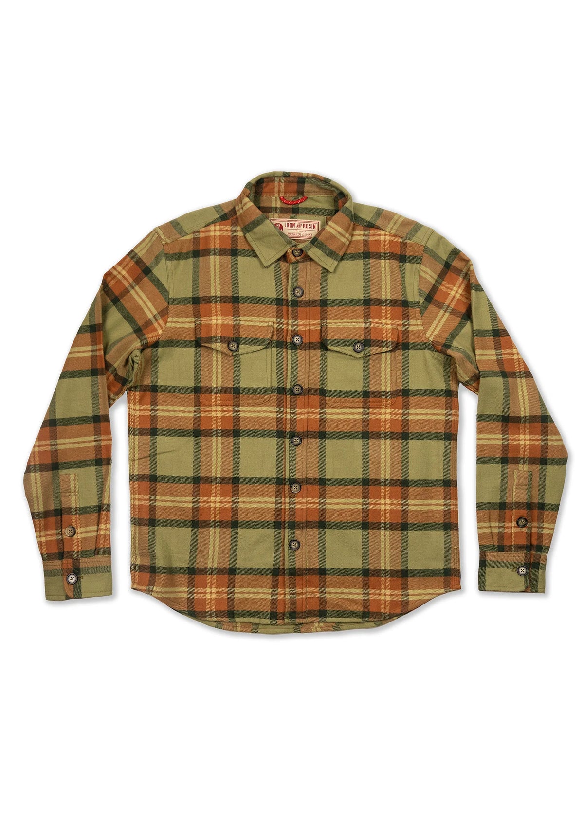 Front of Iron & Resin Men's Quidel Shirt - Green 